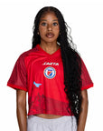 2026 Women's Haiti National Soccer Team Fans Top Oversize Red