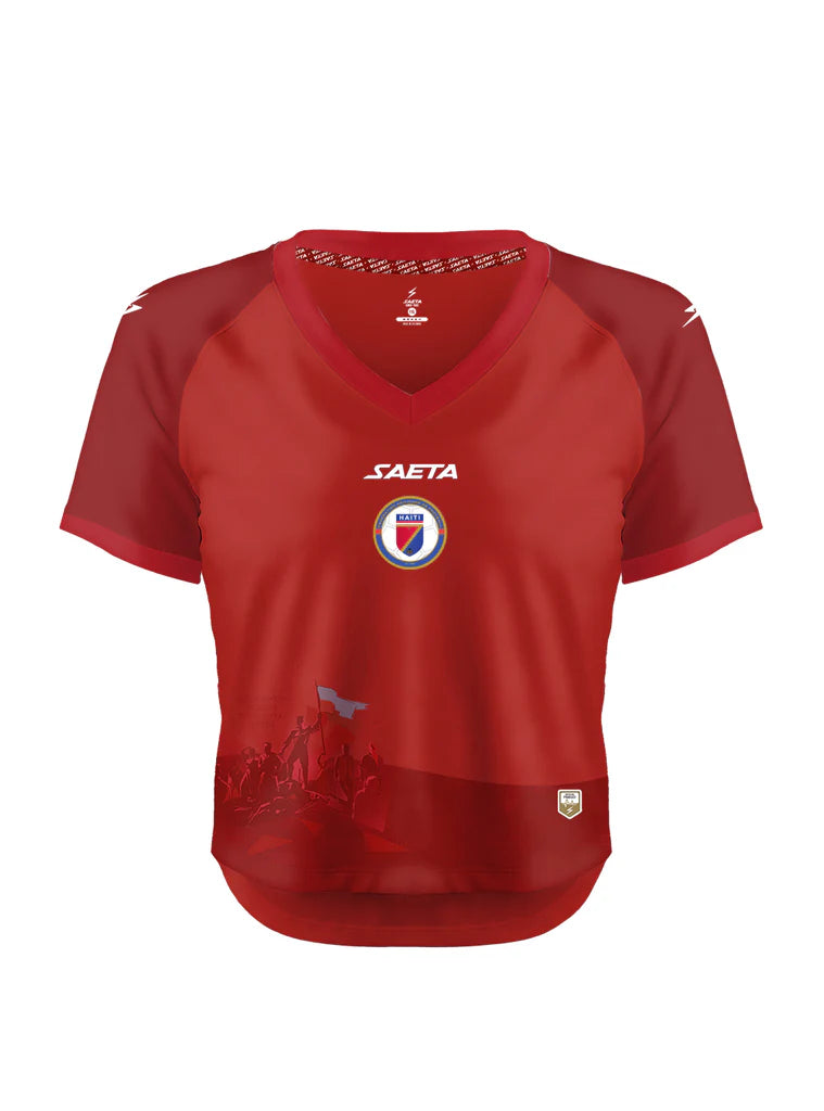 2026 Women's Haiti National Soccer Team Fans Top Oversize Red